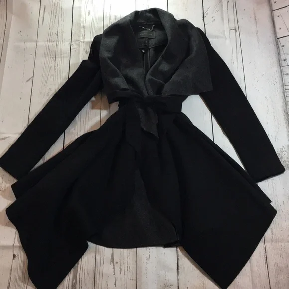 BCBGMAXAZRIA Asymetric Belted Coat NWOT. Oversized fit